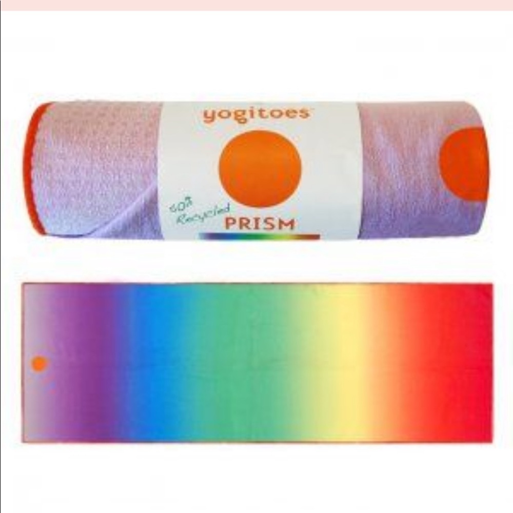 Yogitoes skinless rainbow prism yoga mat towel